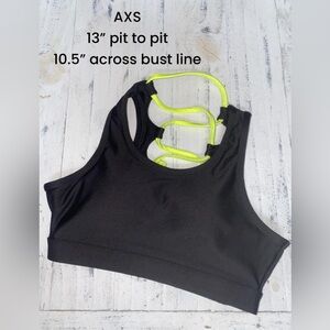 Black and neon yellow Strappy Sports Bra